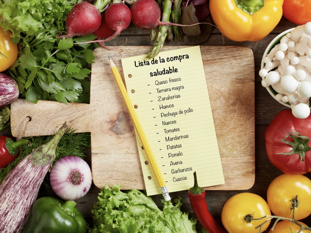 Lista de la compra saludable para el supermercado